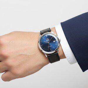 NWT Authentic Orient Bambino Version 3 Automatic Blue Dial Watch